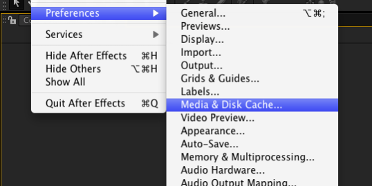 clear cache after effects